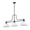 Z-Lite Melange Billiard, 3-Light, 14 In.W x 52 In.L x 21 In.H, Matte Black/White Linen 725-3MB-AWL13 - alternate 5
